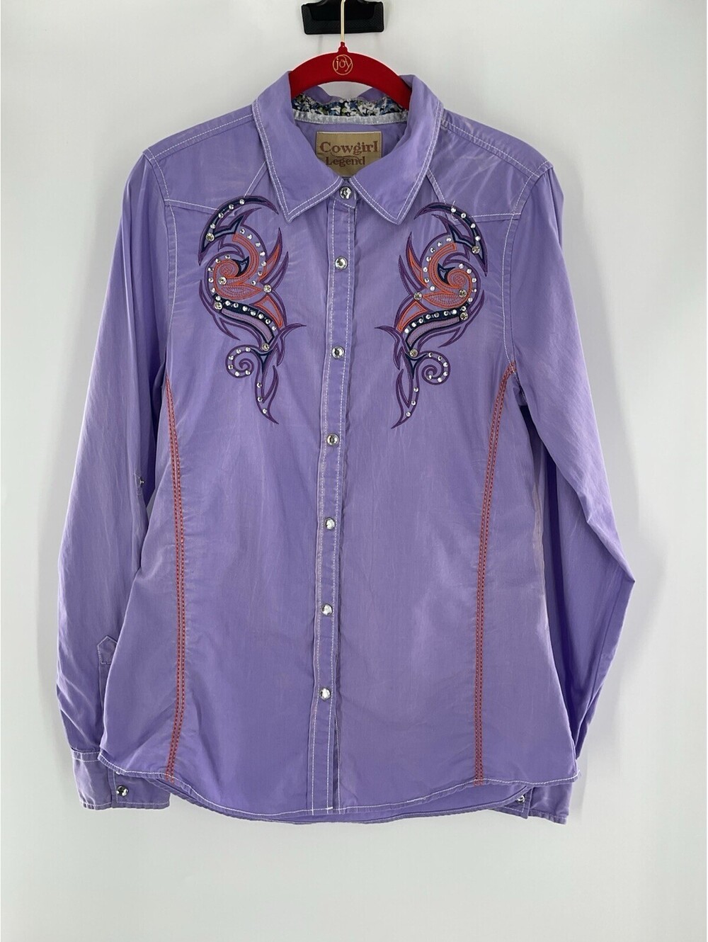 Cowgirl Legend Women’s Western Shirt Purple Size M Snap 107